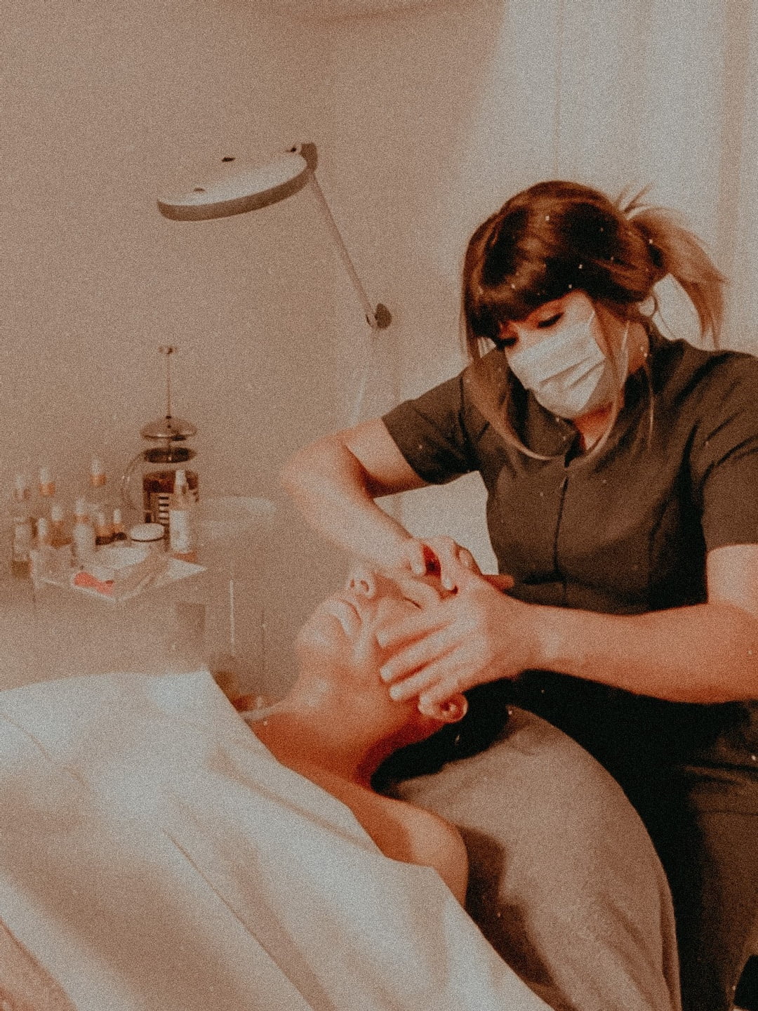 "Holistic facial treatment at luxury Scottsdale spa featuring lymphatic drainage, facial sculpting, and organic skincare by celebrity aesthetician Cecilia Berkley at The Cecilia Berkley Holistic Spa near Pinnacle Peak.